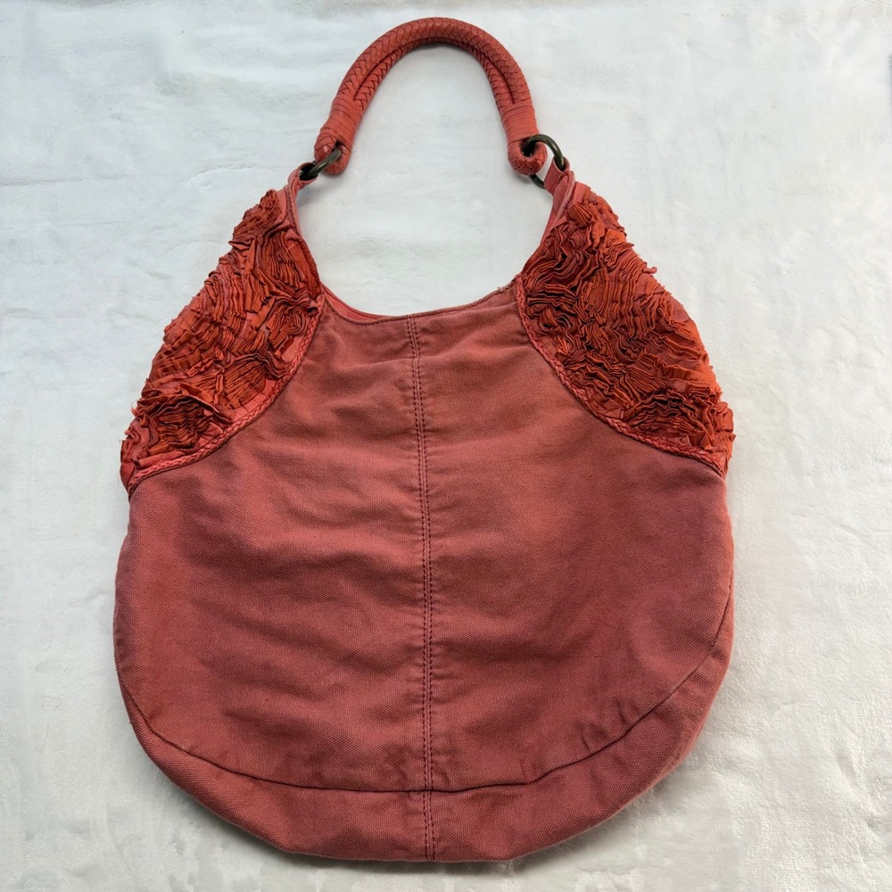 Anthropologie Miss Albright Philadelphia Hobo Handbag Desert Coral Shoulder Bag